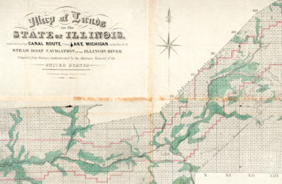 Map6F G4102.I4 1835 .G7 Lands In The State Of Illinois Embracing The Canal Route 