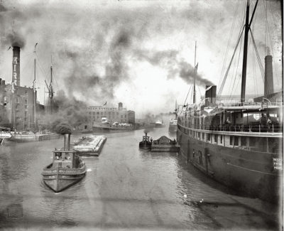 Bygonely Chicago River East From Rush Street Bridge Chicago 1905 Old Chicago 1900s 51 Enlarged1 400x325