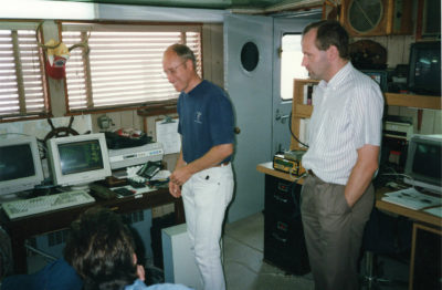 Dariusz Lapucha And Richard Barker JECA On Board The USACE Survey Vessel Adams With Prototype OTF 1993 400x262