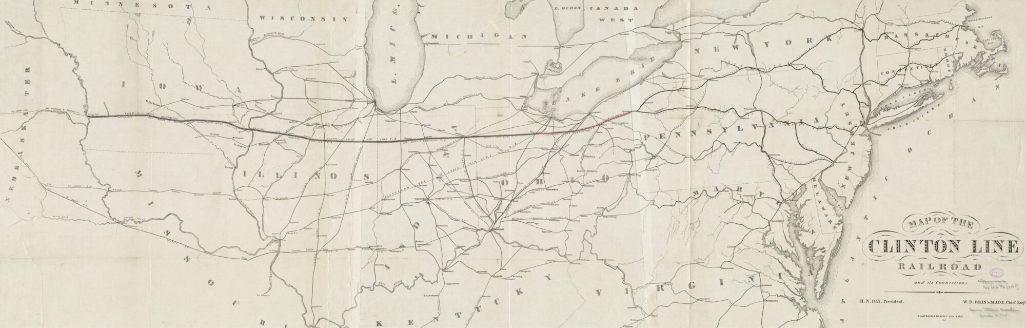 Map Of The Clinton Line Railroad And Its Connections1850–1859commonwealth Cj82kn75h Image Primary1